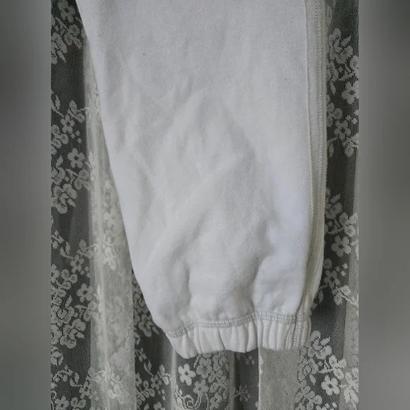 Vintage Y2K Aerie Cropped Sweatpants White Logo Joggers | Size S - Picture 3 of 11